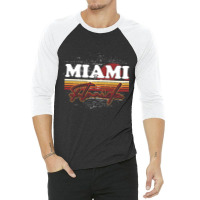 Fl Miami Retro Sunset Summer Florida State Florida 3/4 Sleeve Shirt | Artistshot