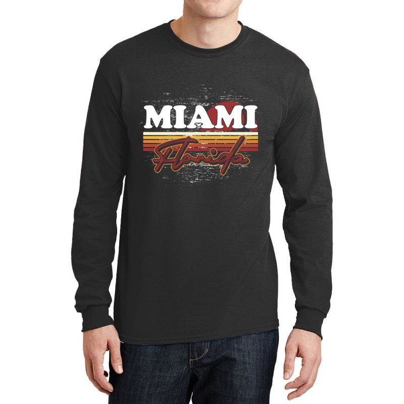 Fl Miami Retro Sunset Summer Florida State Florida Long Sleeve Shirts | Artistshot