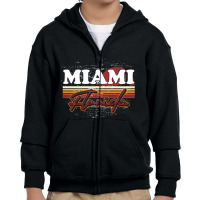 Fl Miami Retro Sunset Summer Florida State Florida Youth Zipper Hoodie | Artistshot