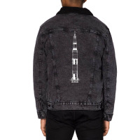 Saturn V Rocket For Dark Things Unisex Sherpa-lined Denim Jacket | Artistshot