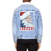 Behave   Santa Clau Unisex Sherpa-lined Denim Jacket | Artistshot