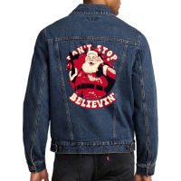 Christmas Don't Stop Believing Men Denim Jacket | Artistshot