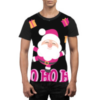 Christmas Pink Santa Graphic T-shirt | Artistshot