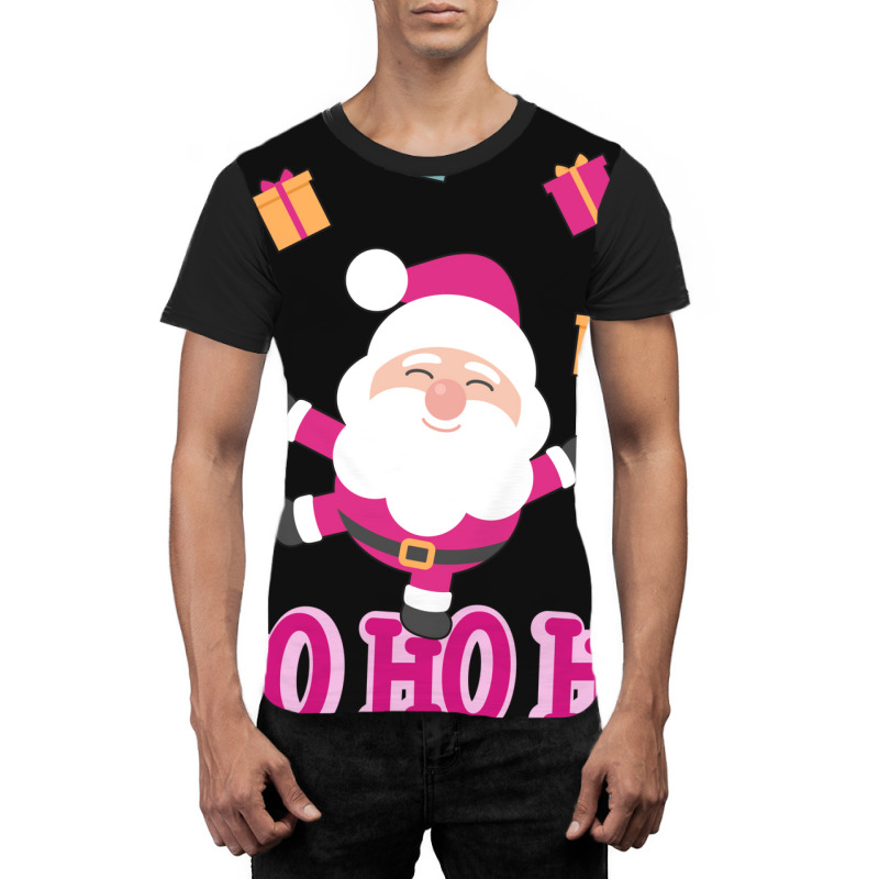 Christmas Pink Santa Graphic T-shirt | Artistshot