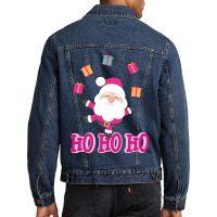 Christmas Pink Santa Men Denim Jacket | Artistshot