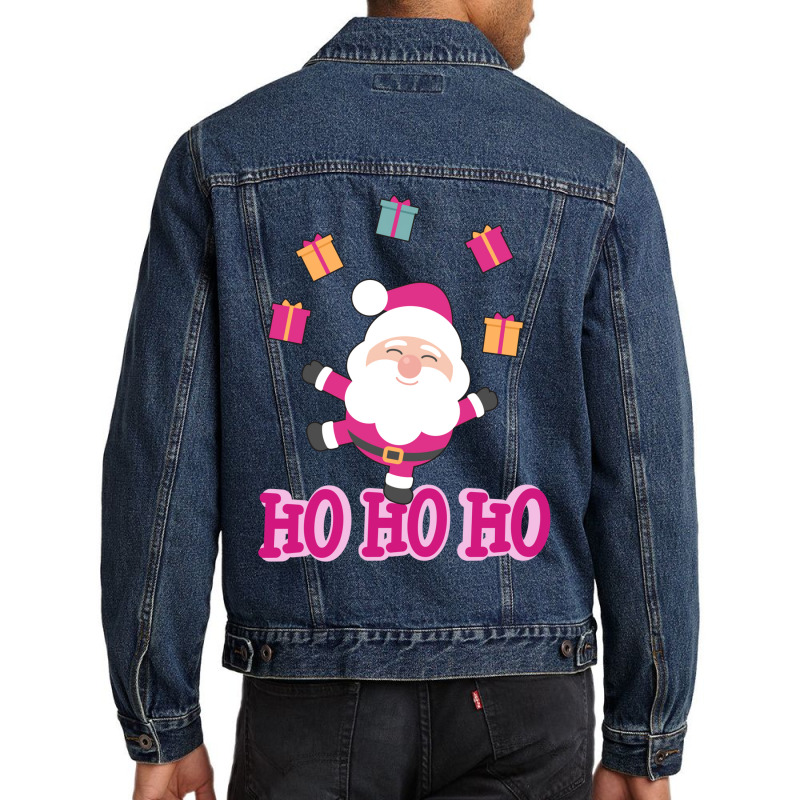 Christmas Pink Santa Men Denim Jacket | Artistshot