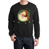 Christmas Retro Vintage Pink Santa Claus Art Crewneck Sweatshirt | Artistshot