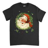 Christmas Retro Vintage Pink Santa Claus Art Classic T-shirt | Artistshot