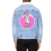 Christmas Retro Vintage Pink Santa Claus Crismas Unisex Sherpa-lined Denim Jacket | Artistshot