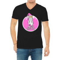 Christmas Retro Vintage Pink Santa Claus Crismas V-neck Tee | Artistshot