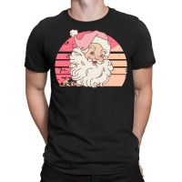 Christmas Retro Vintage Pink Santa Claus T-shirt | Artistshot