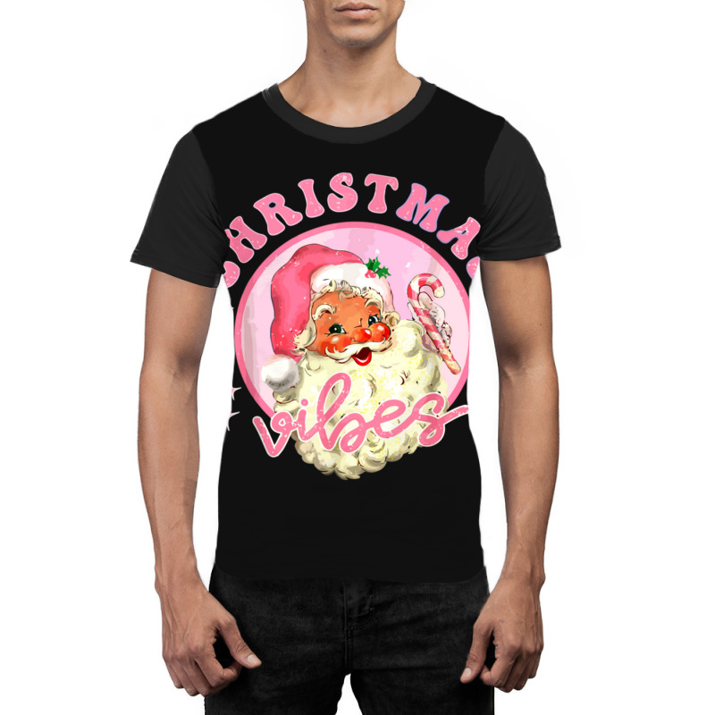 Christmas Retro Vintage Pink Graphic T-shirt | Artistshot