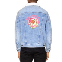 Christmas Retro Vintage Pink Unisex Sherpa-lined Denim Jacket | Artistshot