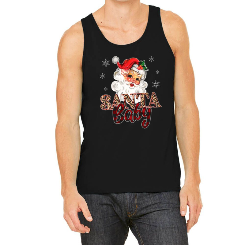 Christmas Vintage Santa Leopard Plaid Tank Top | Artistshot