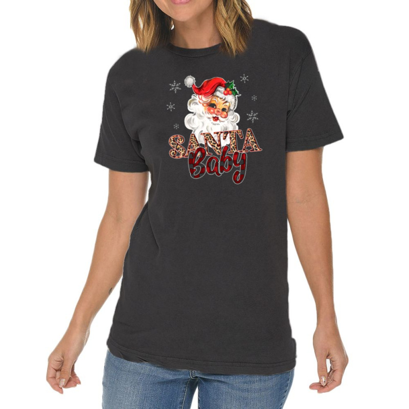 Christmas Vintage Santa Leopard Plaid Vintage T-shirt | Artistshot