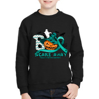 Fragile X Syndrome Awareness - Boo Scare Away Pumpkin Halloween Youth Sweatshirt | Artistshot