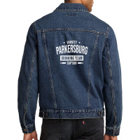 Parkersburg Drinking Team Captain West Virginia Beer Lover Men Denim Jacket | Artistshot