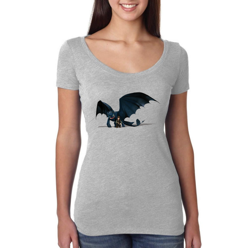 Boy And Dragon Adventure Women's Triblend Scoop T-shirt | Artistshot