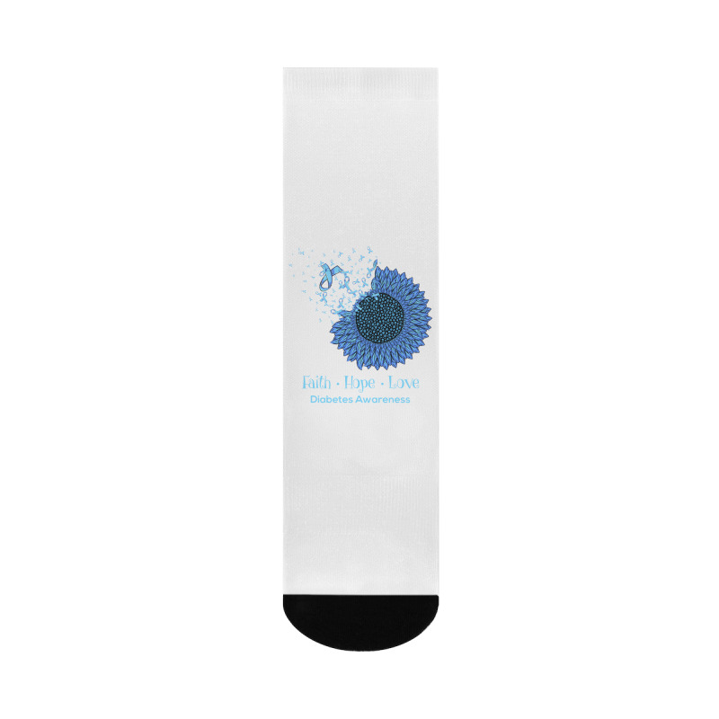 Sunflower Faith Hope Love Diabetes Awareness Diabetic Gifts Long Sleev Crew Socks | Artistshot