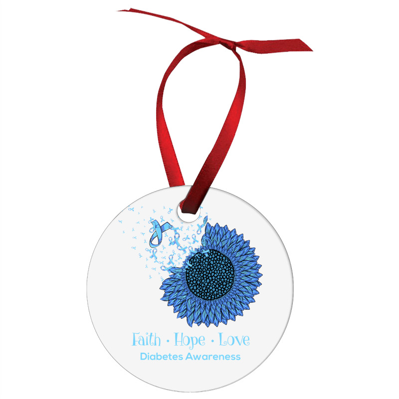 Sunflower Faith Hope Love Diabetes Awareness Diabetic Gifts Long Sleev Ornament | Artistshot