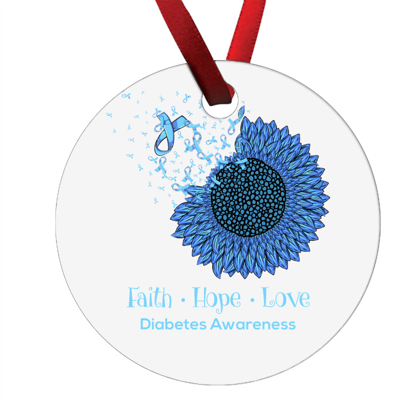 Sunflower Faith Hope Love Diabetes Awareness Diabetic Gifts Long Sleev Ornament | Artistshot