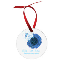 Sunflower Faith Hope Love Diabetes Awareness Diabetic Gifts Long Sleev Ornament | Artistshot