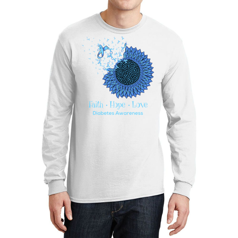 Sunflower Faith Hope Love Diabetes Awareness Diabetic Gifts Long Sleev Long Sleeve Shirts | Artistshot