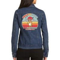 Ice Hockey Sloth Retro Style I Walk On Water Ladies Denim Jacket | Artistshot