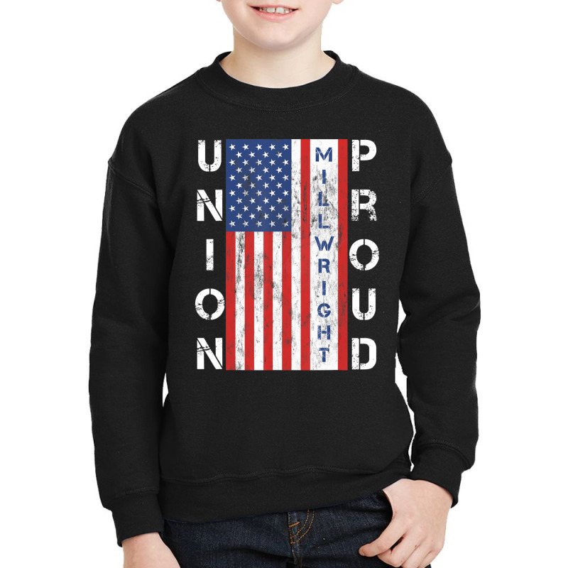 Union Proud American Flag Millwright Youth Sweatshirt by bummercaught | Artistshot