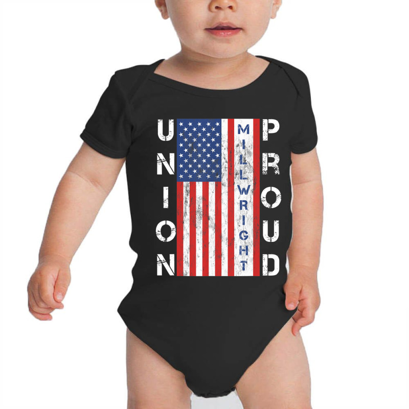 Union Proud American Flag Millwright Baby Bodysuit by bummercaught | Artistshot