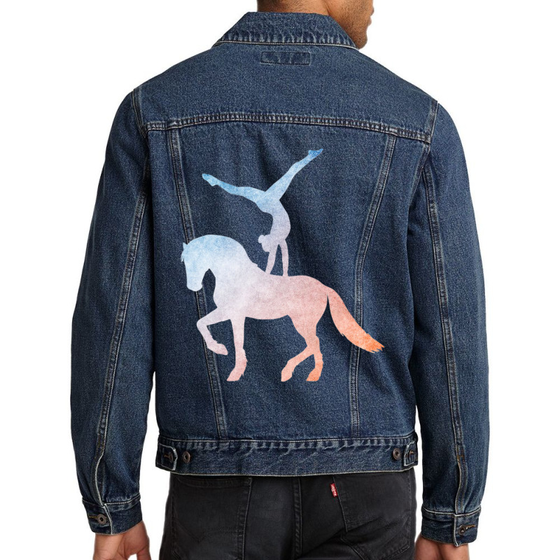 Vaulting Equestrian Sport Horse Men Denim Jacket by bummercaught | Artistshot