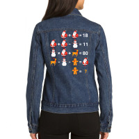 Mathematical Equations Quiz Funny Math Teacher Christmas T Shirt Ladies Denim Jacket | Artistshot