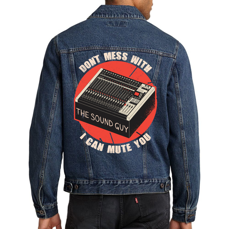 Funny Sound Guy Art For Audio Music Production Men Denim Jacket | Artistshot