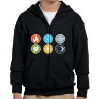 Gloomhaven Elements Symbol Fire Ice Air Earth Light Dark Youth Zipper Hoodie | Artistshot