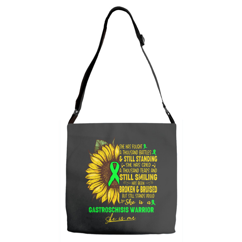 Gastroschisis Awareness She Is A Gastroschisis Warrior She Is Me Adjustable Strap Totes | Artistshot