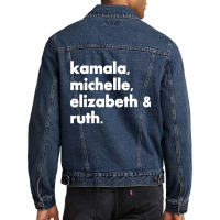 Kamala Michelle Rbg Elizabeth Ruth Men Denim Jacket | Artistshot