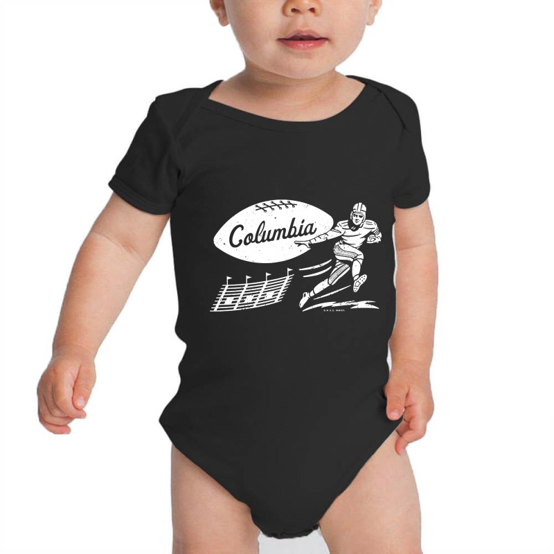 Vintage College Football - Columbia Lions (white Columbia Wordmark) Baby Bodysuit by bummercaught | Artistshot