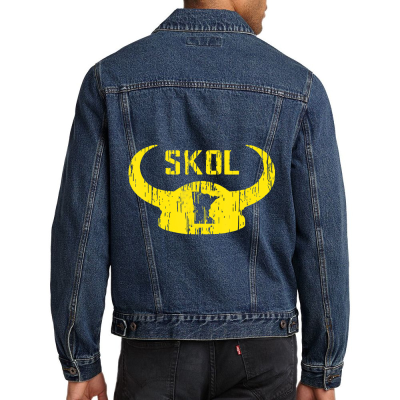 Skol Nordic Scandinavian Warrior Viking Helmet Men Denim Jacket | Artistshot