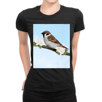 House Sparrow Bird Birder Birdlover Birdwatcher Biologist Premium Ladies Fitted T-shirt | Artistshot