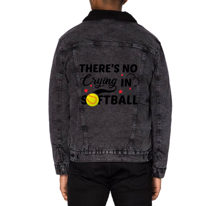 There's No Crying In Softball-8l3s8 Unisex Sherpa-Lined Denim Jacket by lykhongduong9enev3 | Artistshot