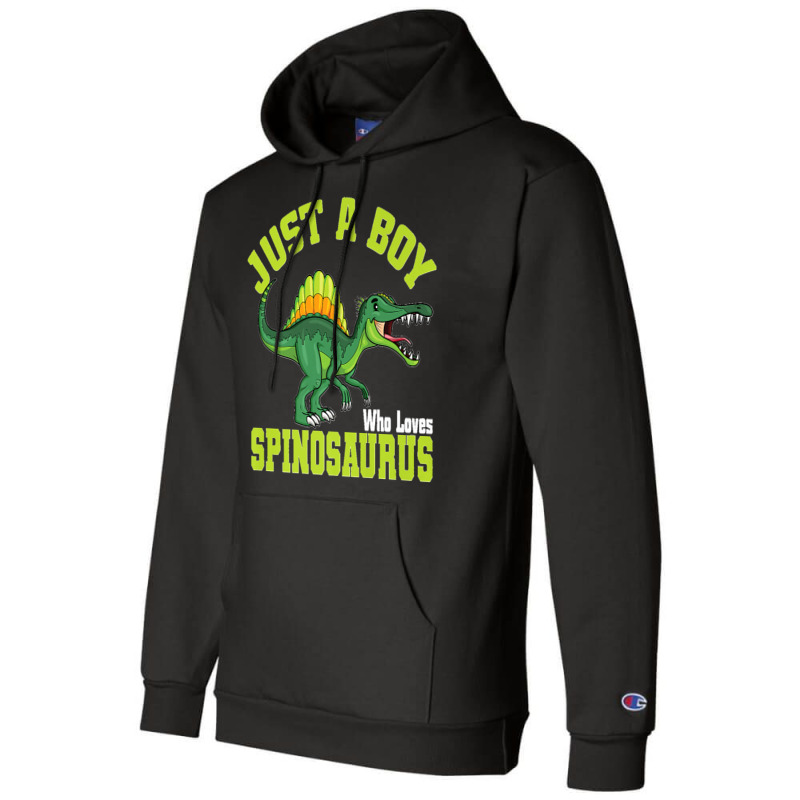 Just A Boy Who Loves Spinosaurus I Kids I Toddler Dinosaur Premium Champion Hoodie | Artistshot