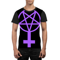 Feminist Pentagram--purple On A Black Background Graphic T-shirt | Artistshot