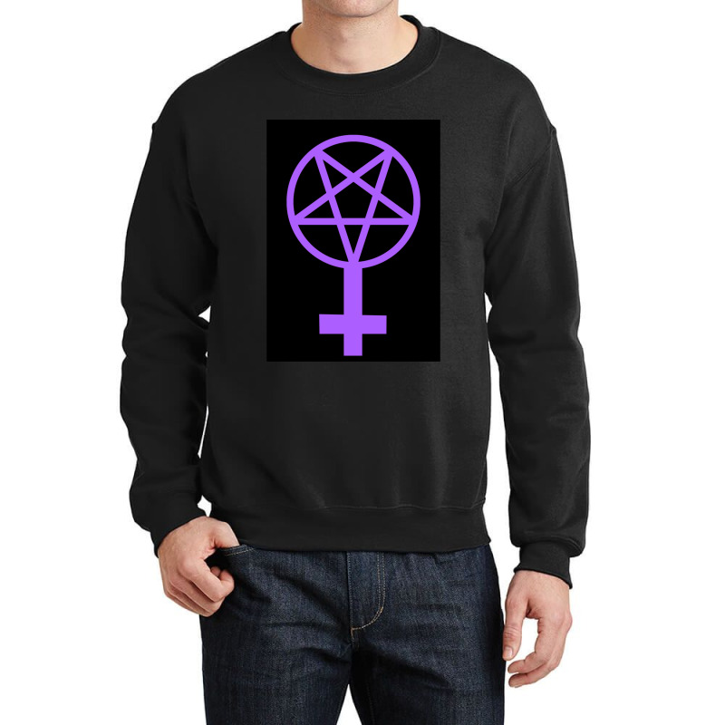 Feminist Pentagram--purple On A Black Background Crewneck Sweatshirt by TIMOTHYSHRINER | Artistshot