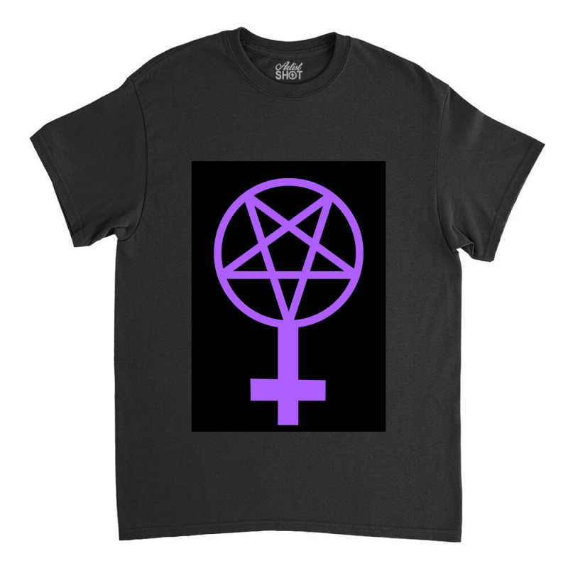 Feminist Pentagram--purple On A Black Background Classic T-shirt by TIMOTHYSHRINER | Artistshot