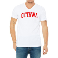 Ottawa Arch Vintage Retro University Style T Shirt V-neck Tee | Artistshot