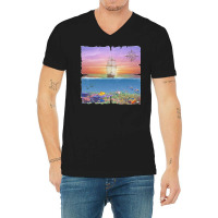 Sailing Ship T  Shirt Sunset Sail T  Shirt V-neck Tee | Artistshot