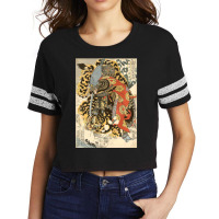 Japanese Samurai General Fighting Tiger Artwork Scorecard Crop Tee | Artistshot