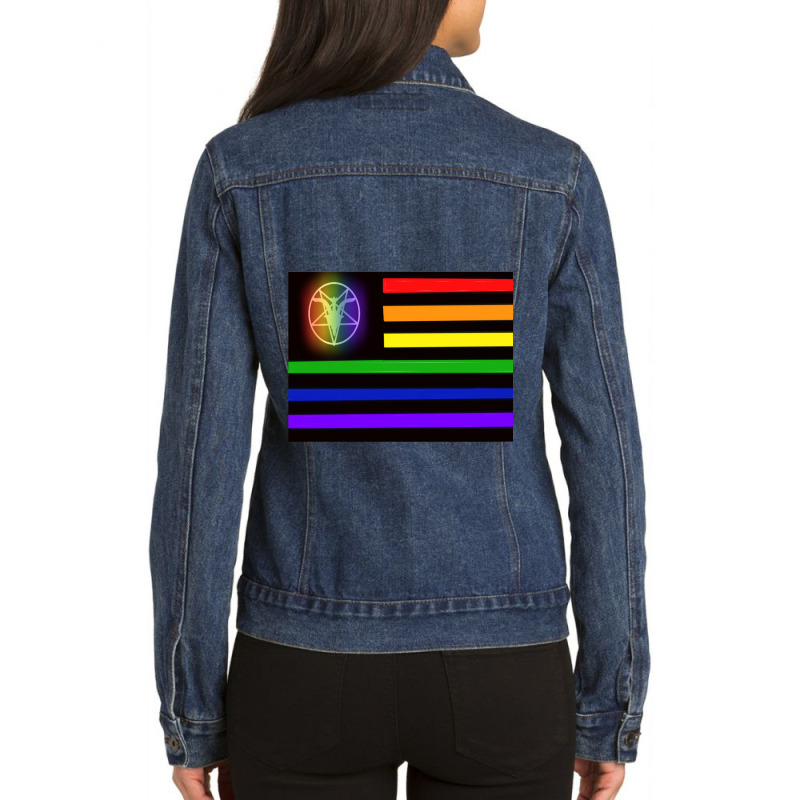 Satanic Temple Pride Flag Ladies Denim Jacket by TIMOTHYSHRINER | Artistshot