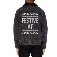 Festive Af Christmas Sweater Unisex Sherpa-lined Denim Jacket | Artistshot