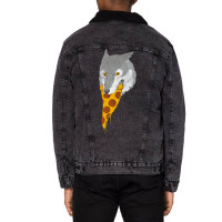 Pizza Wolf Unisex Sherpa-lined Denim Jacket | Artistshot